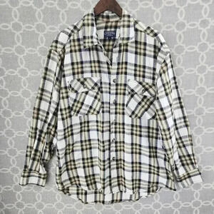 Canyon Thick Flannel Button Down Plaid Men's Shirt XL